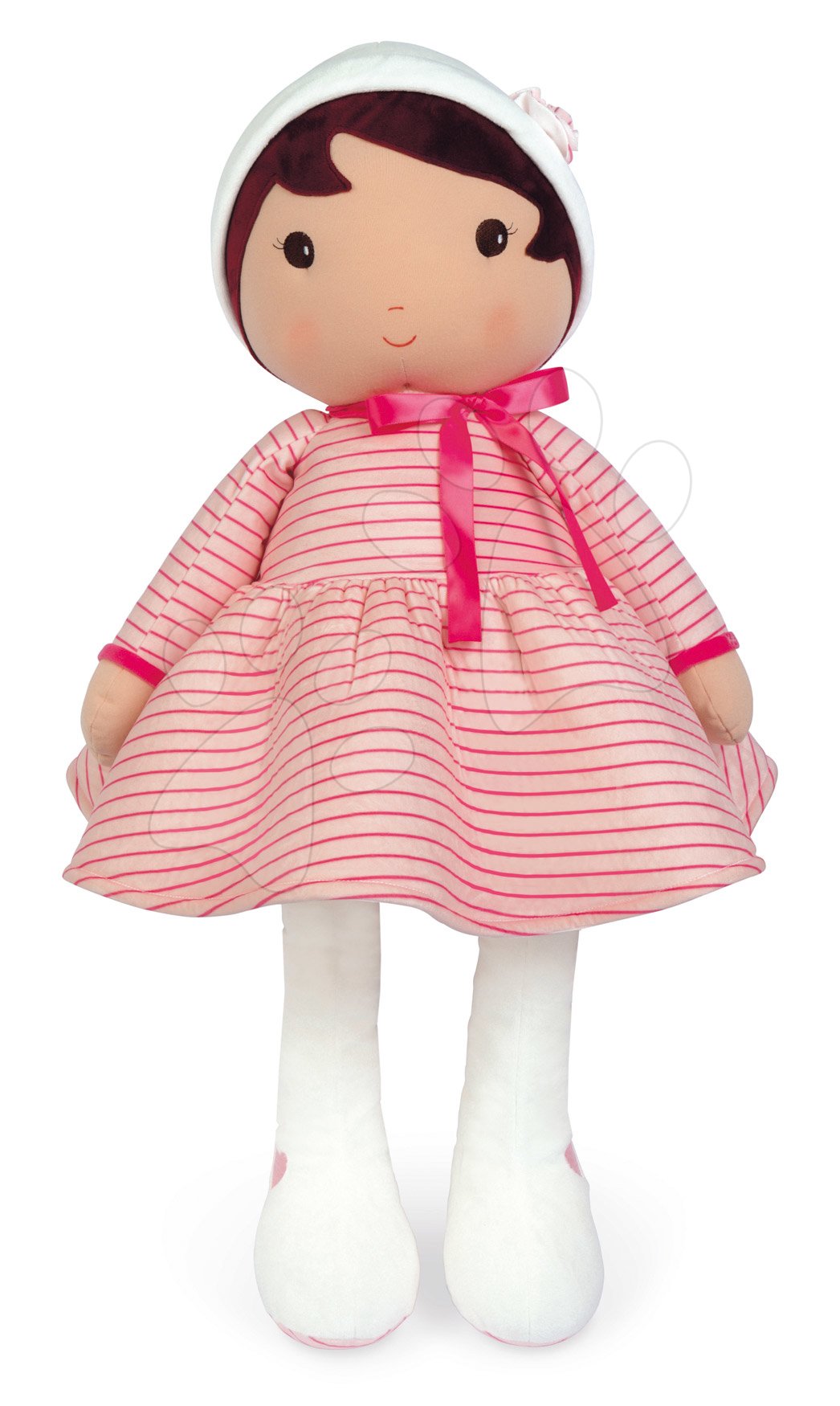 Rongybaba Rose K Doll XXL Tendresse Kaloo puha anyagból 80 cm rózsaszín csíkos ruhában 0 hó-tól