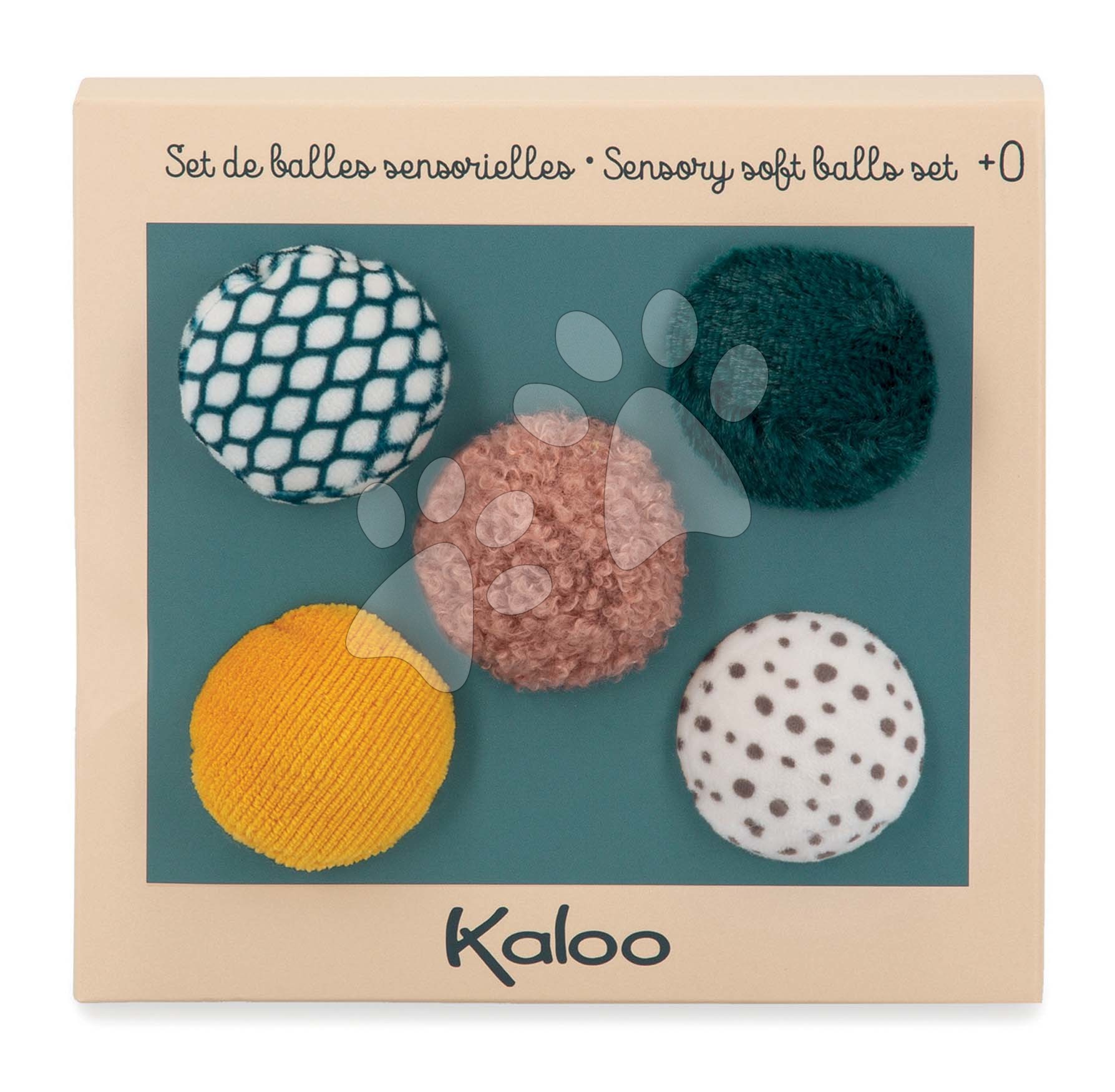 Jucării de alint și de adormit - Mingi senzoriale pentru dezvoltarea simțurilor bebelușului Kaloo 5 tipuri de mingi moi de la 0 luni