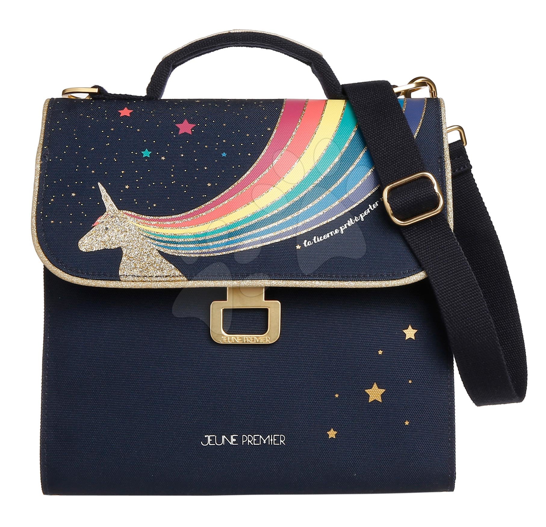 Táska tízóraira Lunch Bag Unicorn Gold Jeune Premier ergonomikus luxus kivitelben