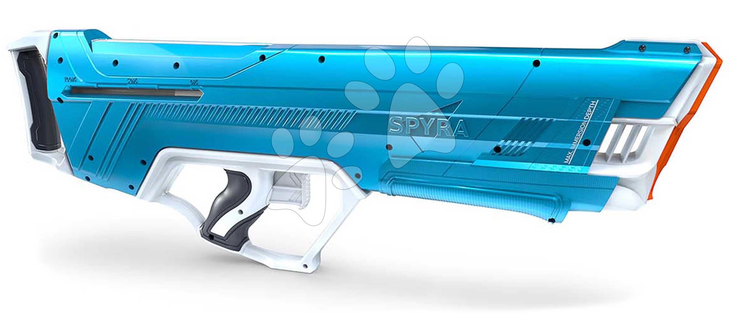 E-shop Vodná pištoľ s manuálnym nabíjaním vodou SpyraLX Blue Spyra s mechanickým indikátorom stavu nádrže a dostrelom 9 metrov 100% mechanická modrá od 14 rokov