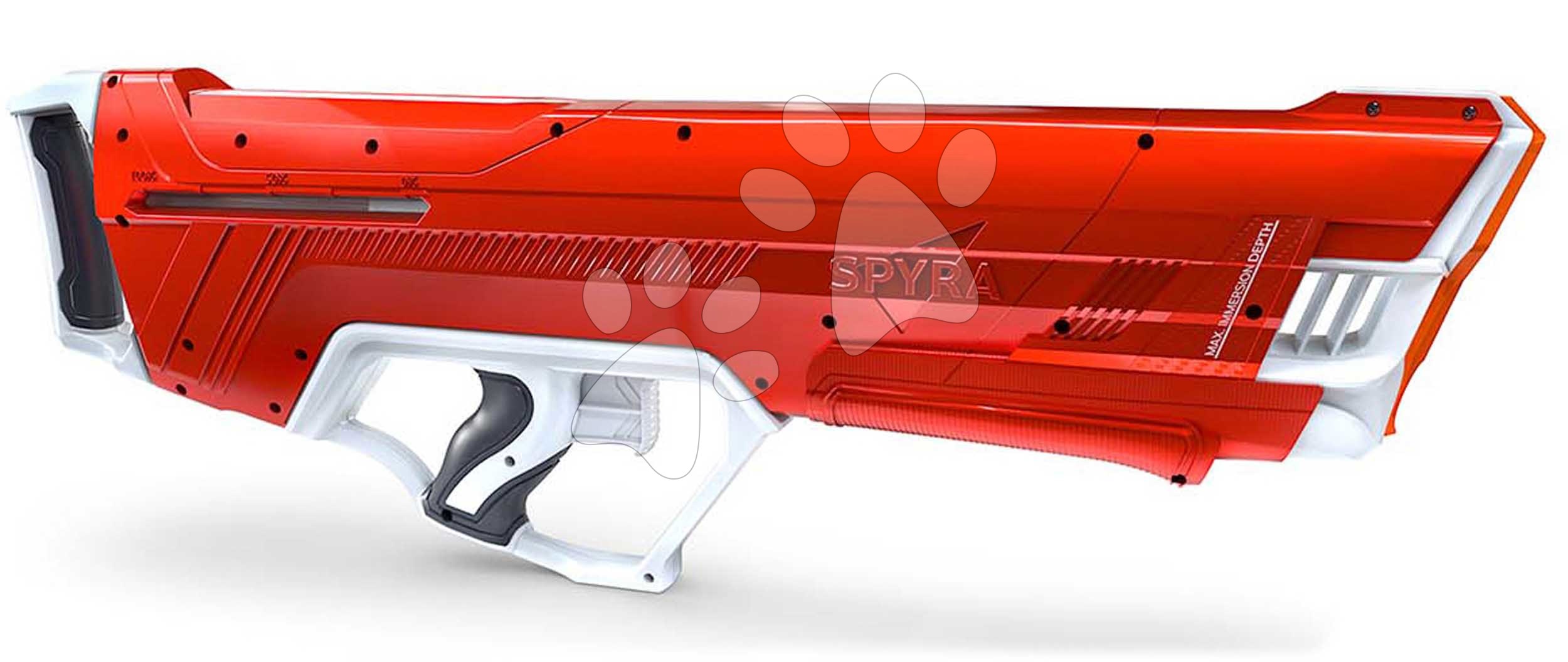Vodná pištoľ s manuálnym nabíjaním vodou SpyraLX Red Spyra s mechanickým indikátorom stavu nádrže a dostrelom 9 metrov 100% mechanická červená od 14 rokov