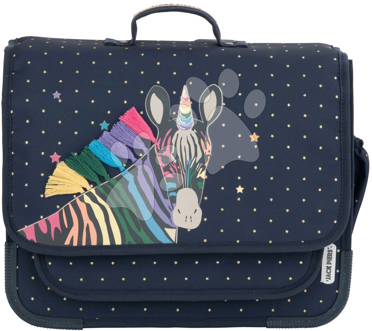 Iskolai aktatáska Schoolbag Paris Large Zebra Jack Piers ergonomikus luxus kivitel 6 évtől 38*32*15 cm