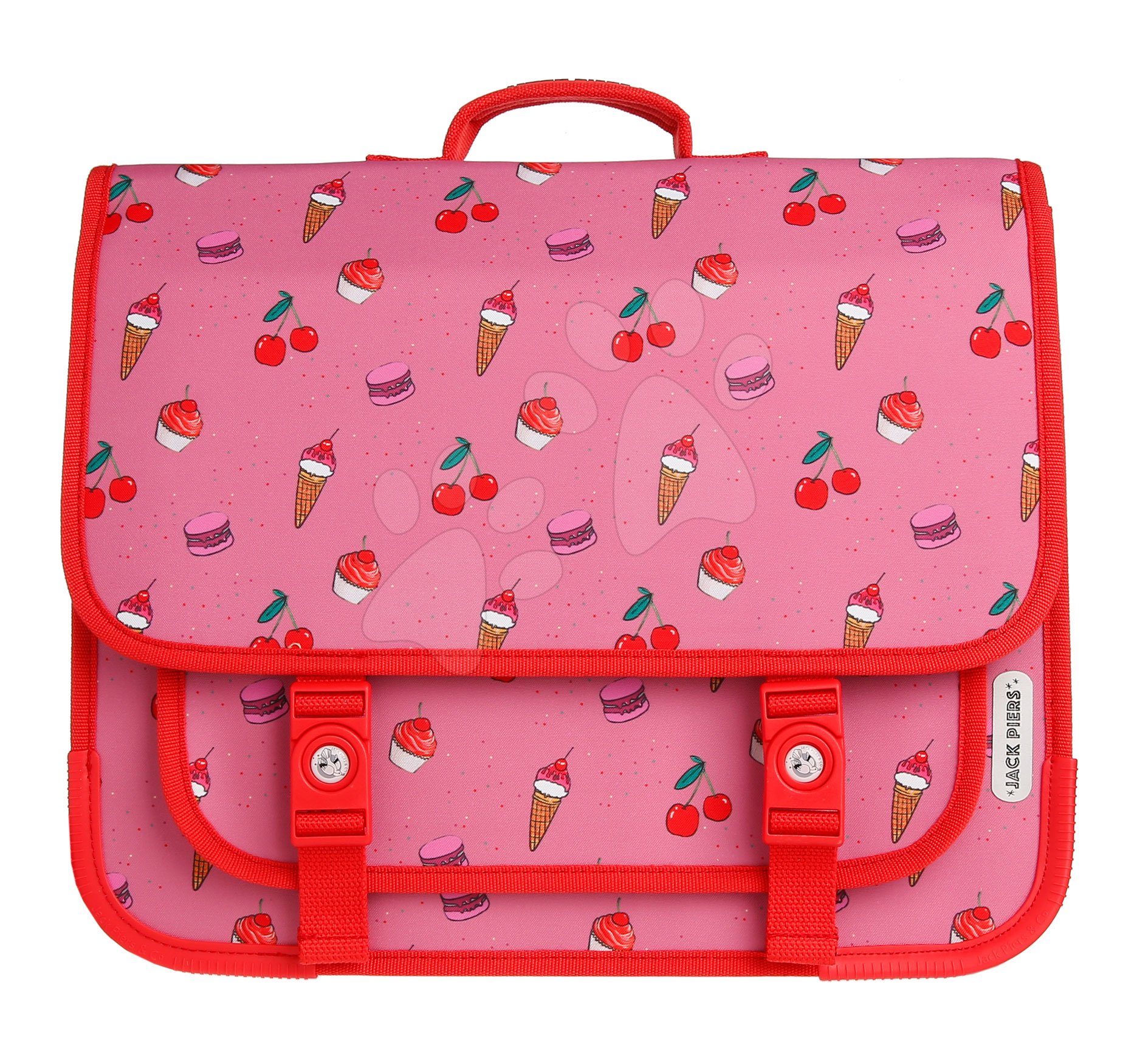 Iskolai aktatáska Schoolbag Paris Large Cherry Pop Jack Piers ergonomikus luxus kivitelben 6 évtől 38*31*13 cm