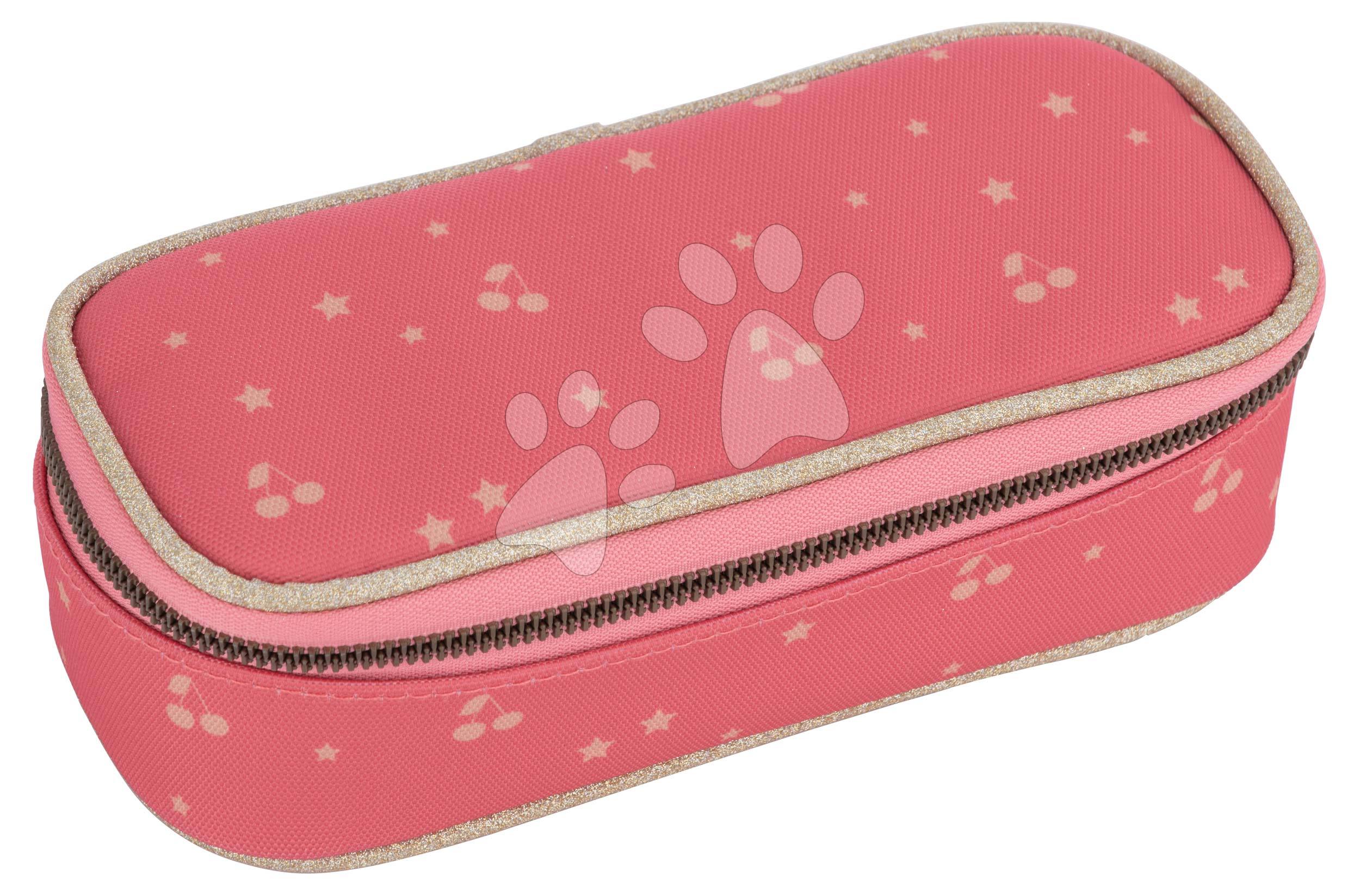 E-shop Školský peračník Pencil Box Cherry Glitter Pink Jeune Premier ergonomický luxusné prevedenie 22*7 cm