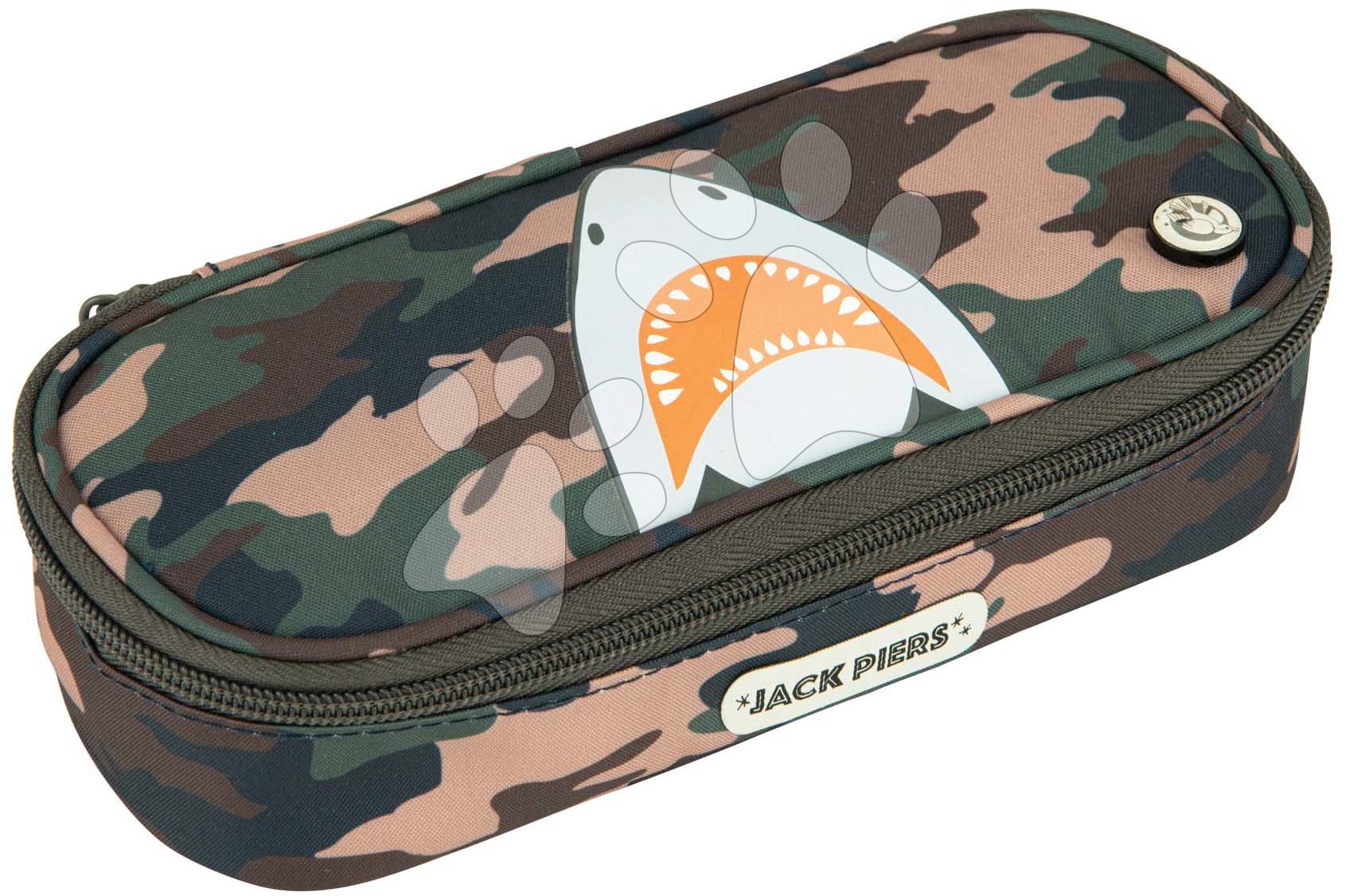 Školský peračník Pencil Case Camo Shark Jack Piers ergonomický luxusné prevedenie od 2 rokov 20*6*9 cm