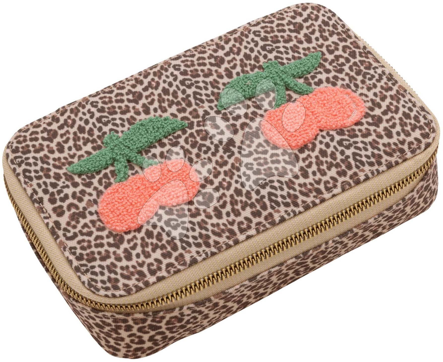 Tolltartó Pencil Box Filled Leopard Cherry Jeune Premier ergonomikus luxus kivitel 20*7 cm