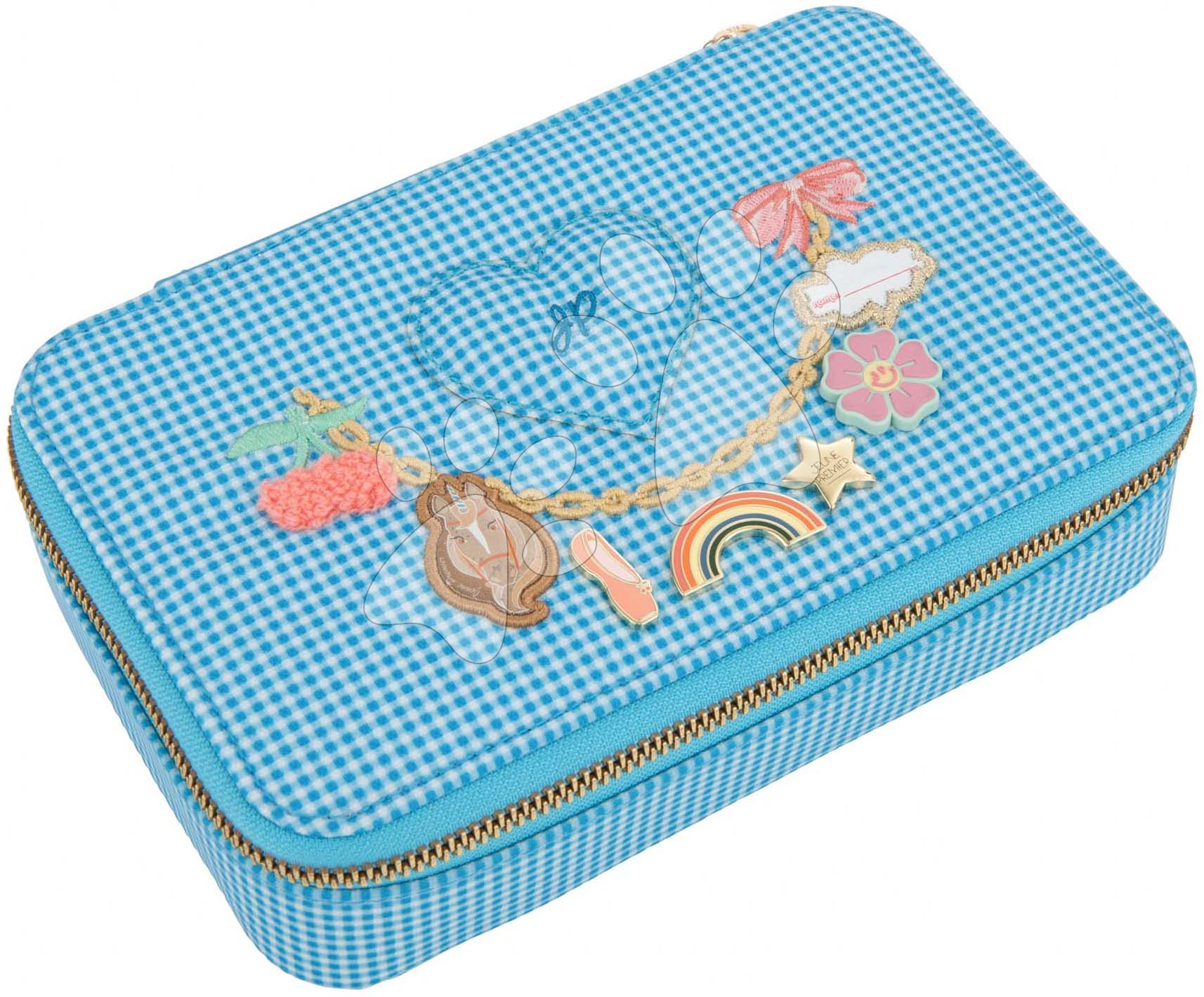 Tolltartó Pencil Box Filled Vichy Love Blue  Jeune Premier ergonomikus luxus kivitel 20*7 cm