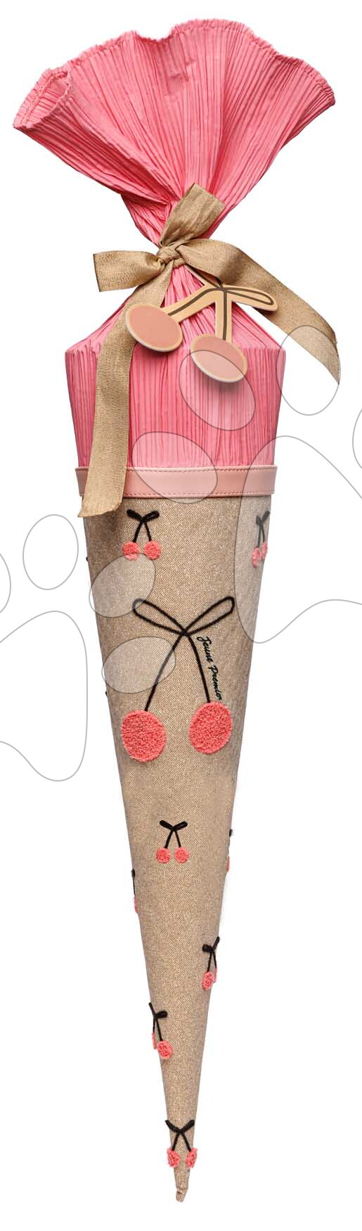 Školské vrecko na telocvik a prezuvky School Cone Cherry Pompon Jeune Premier luxusné prevedenie 70 cm