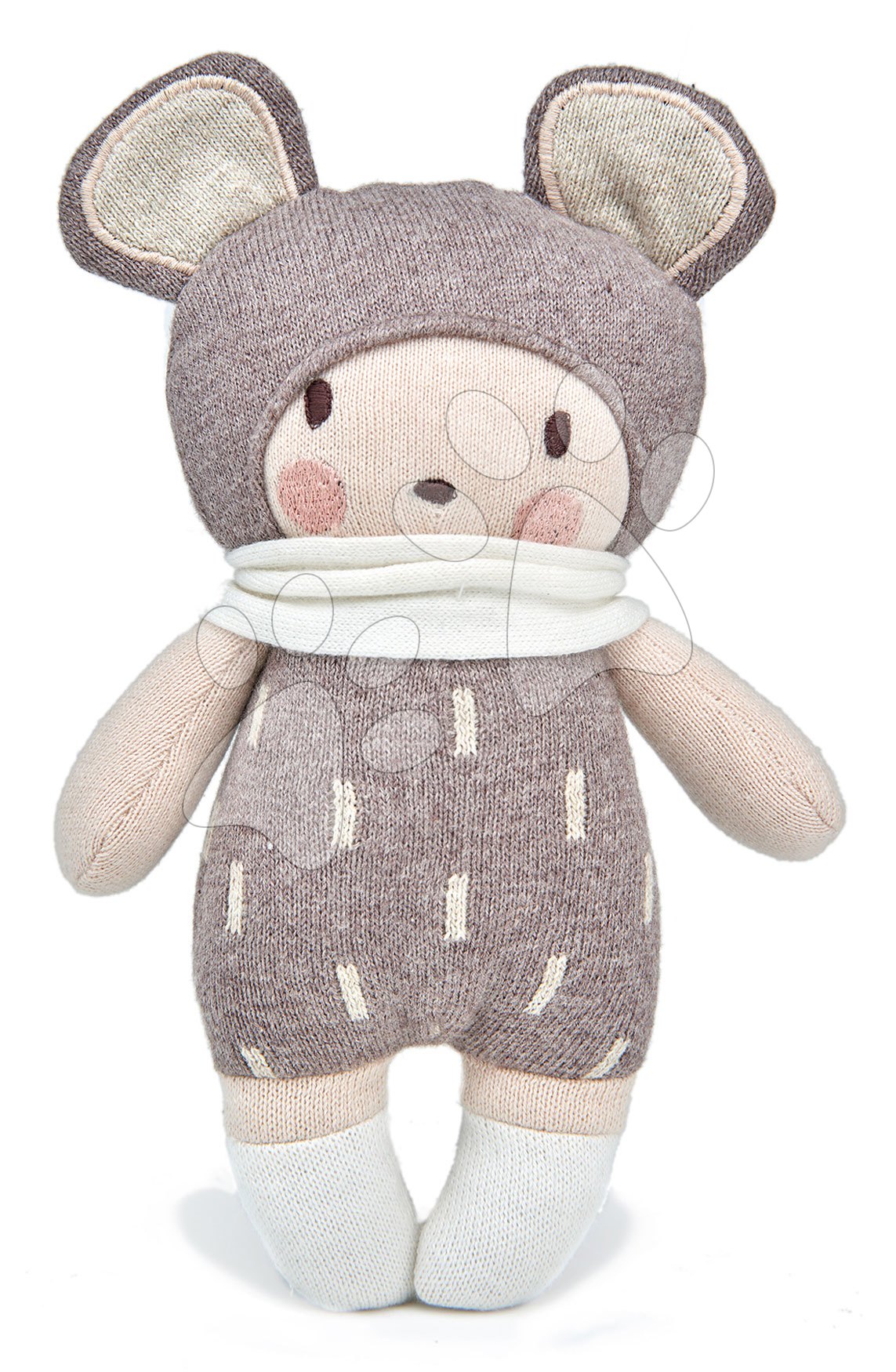 E-shop Bábika pletená šedá Baby Beau Knitted Doll ThreadBear 24 cm z jemnej a mäkkej bavlny v darčekovom balení od 0 mes