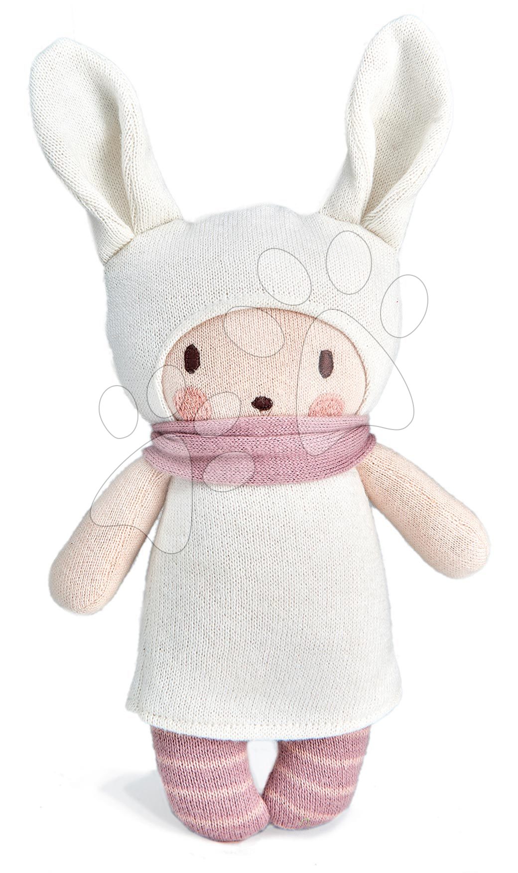 Panenka pletená růžová Baby Baba Knitted Doll ThreadBear 24 cm z jemné a měkké bavlny v dárkovém balení od 0 měsíců