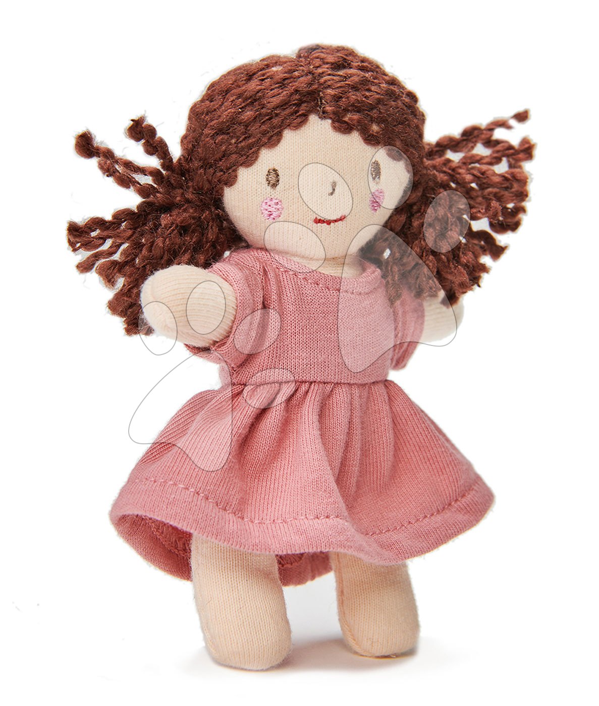 Bábika handrová Mini Mimi Doll ThreadBear 12 cm z mäkkého úpletu z bavlny s hnedými vláskami