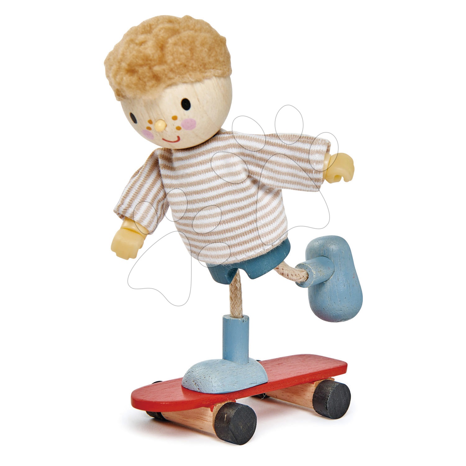 Drevená postavička chlapček na skateboarde Edward And His Skateboard Tender Leaf Toys v pulóvri