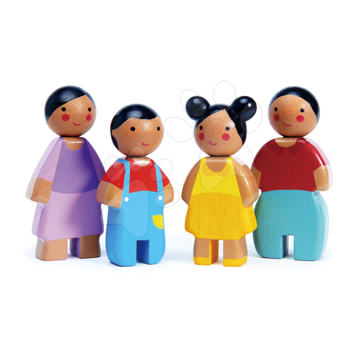 Fa figurák Sunny család Doll Family Tender Leaf Toys anya apa és 2 gyerek