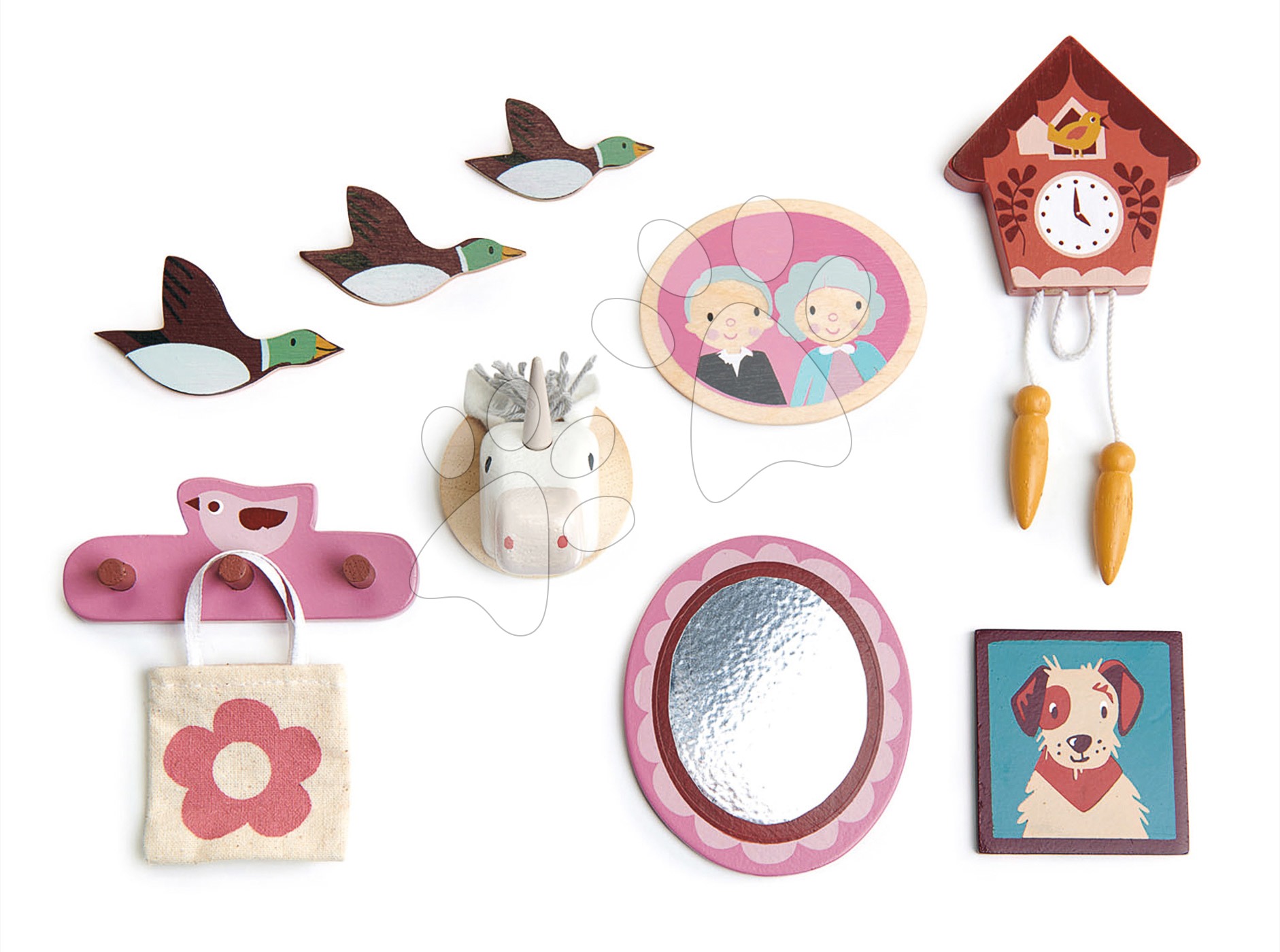 Fa dekoráció falra Wall Décor Tender Leaf Toys babaházba 10 fajta