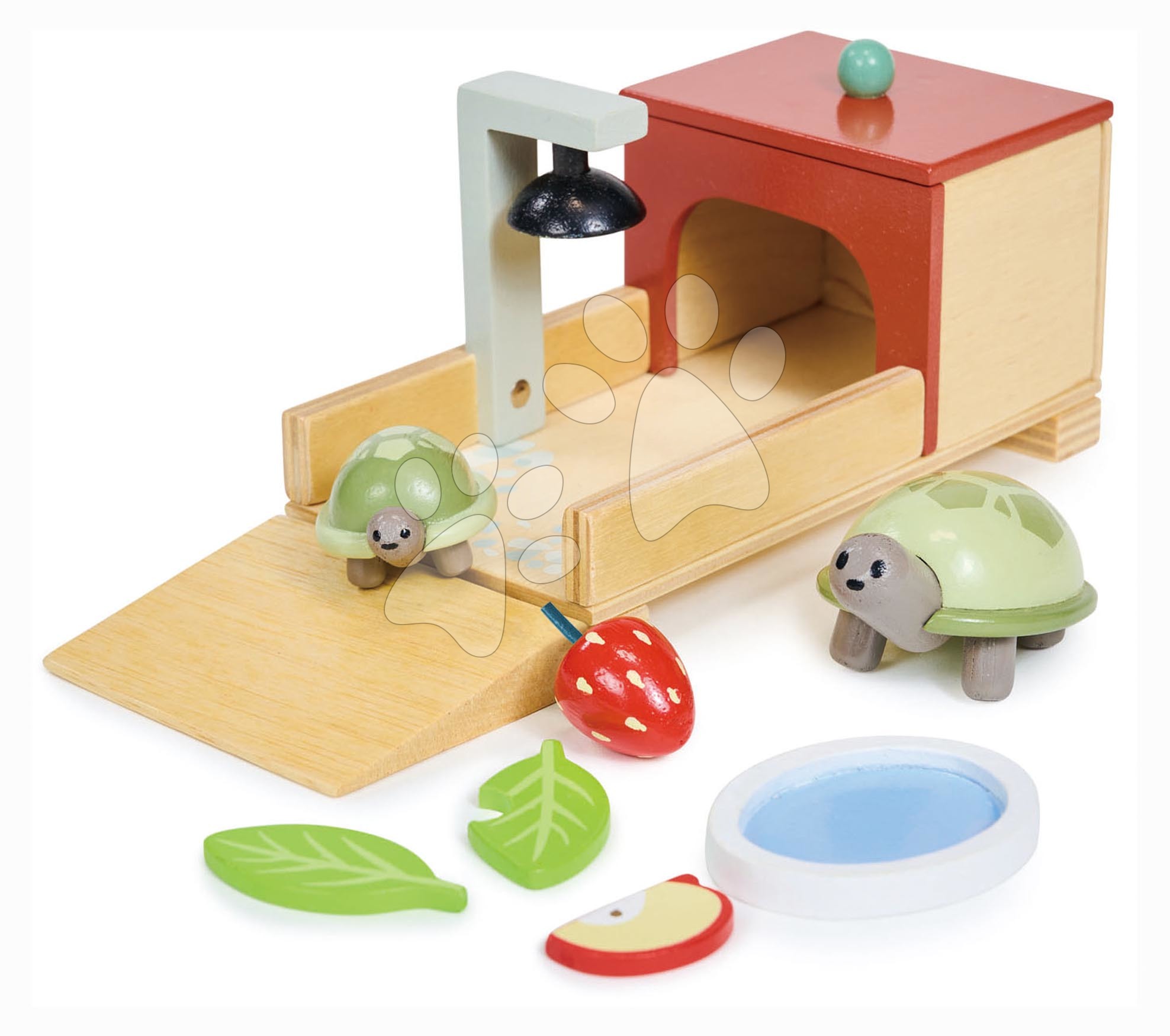 Dřevěný domeček pro želvy Tortoise Pet Set Tender Leaf Toys s 2 figurkami a doplňky