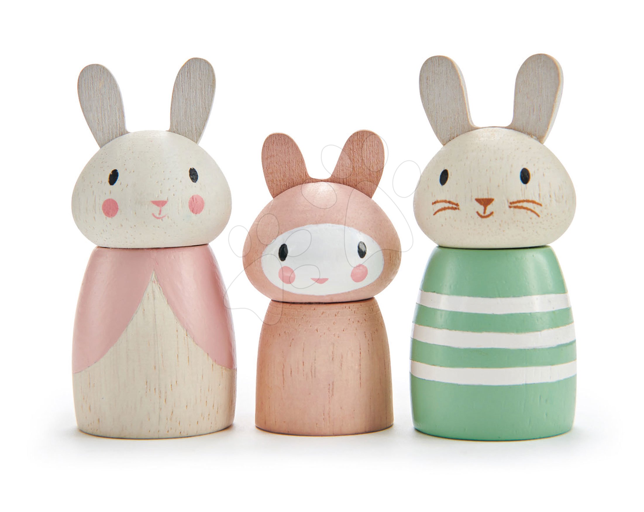 E-shop Drevená zajačia rodinka Bunny Tales Tender Leaf Toys otec a mama so zajačikom