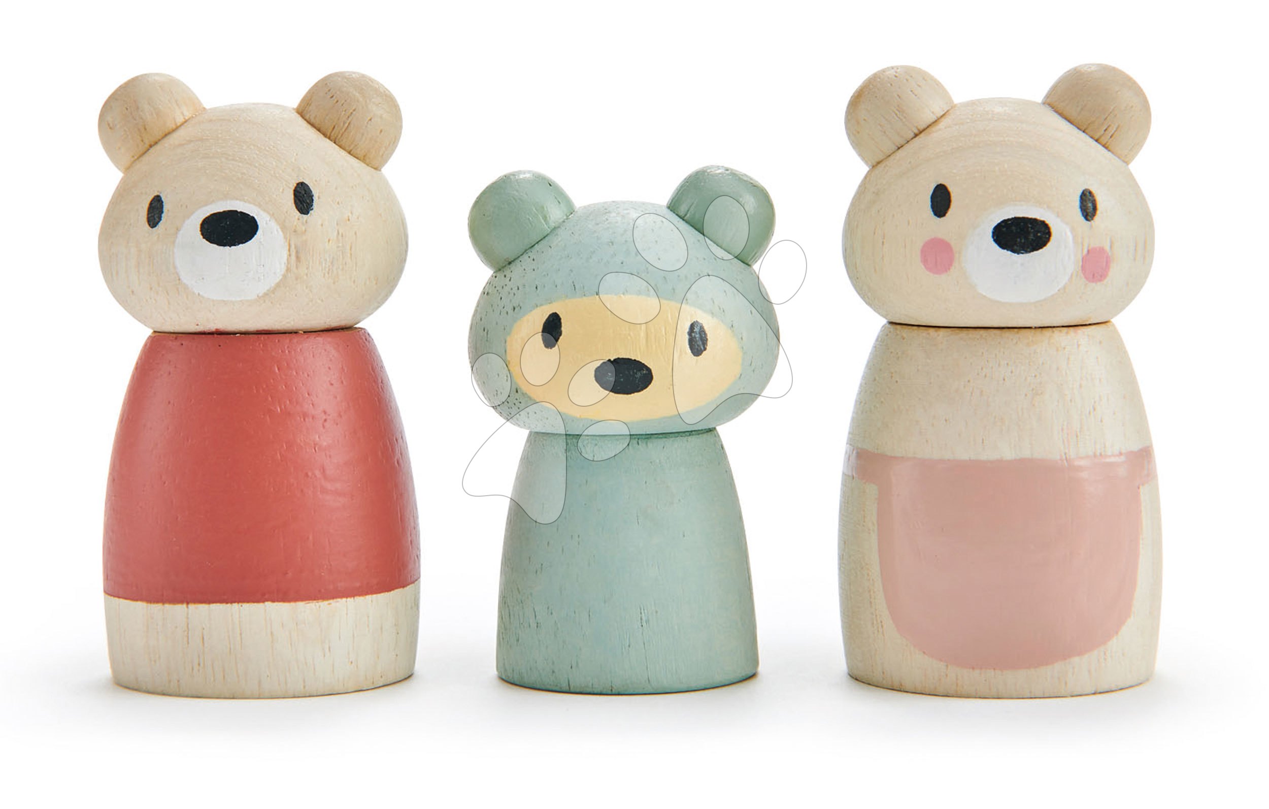 Dřevěná medvědí rodina Bear Tales Tender Leaf Toys táta a máma s medvídkem