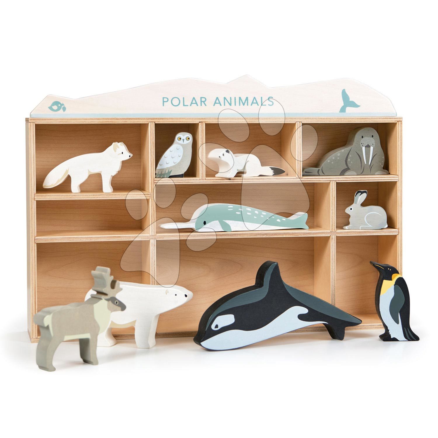 Dřevěná polární zvířátka na poličce Polar Animals Shelf Tender Leaf Toys 10 druhů polárních živočichů