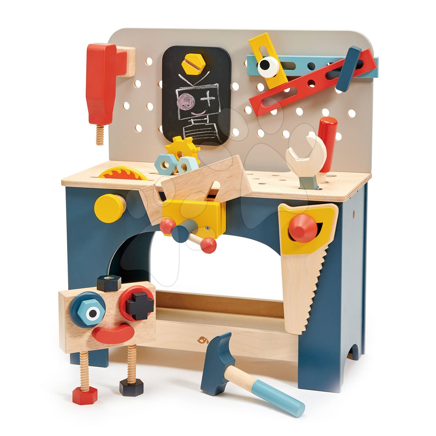 E-shop Drevená dielňa s robotom Table top Tool Bench Tender Leaf Toys s náradím a stavebnicou