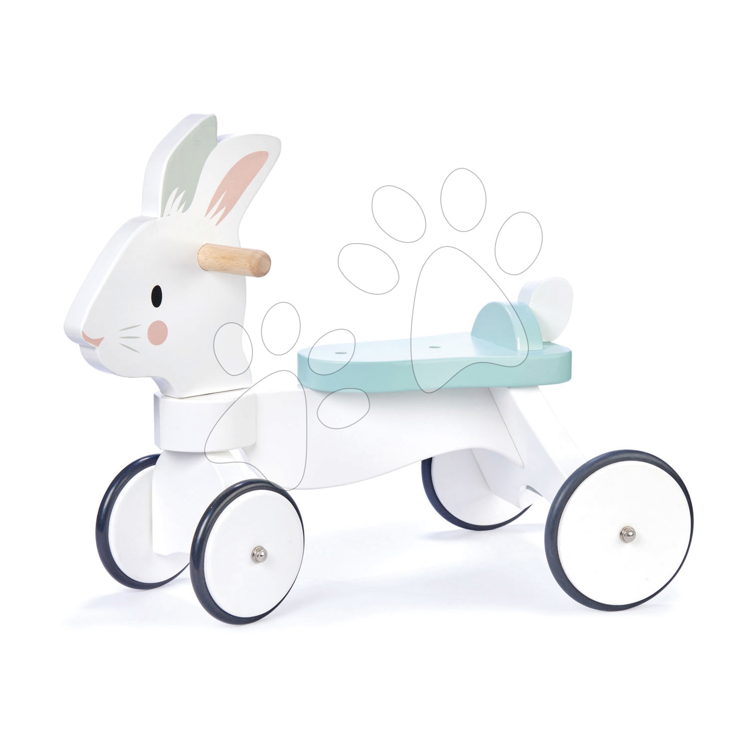 E-shop Drevené odrážadlo bežiaci zajac Running Rabbit Ride on Tender Leaf Toys s funkčným predným riadením od 18 mes