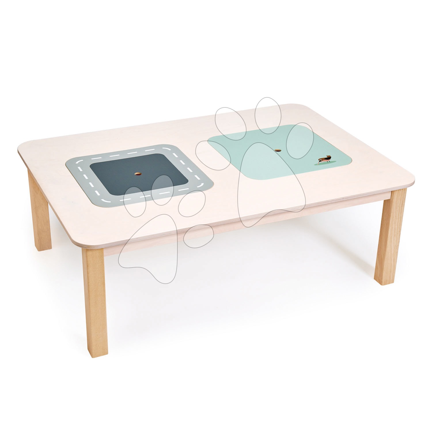 E-shop Drevený stôl obdĺžnikový na hranie Play Table Tender Leaf Toys s úložným priestorom s vtáčikom