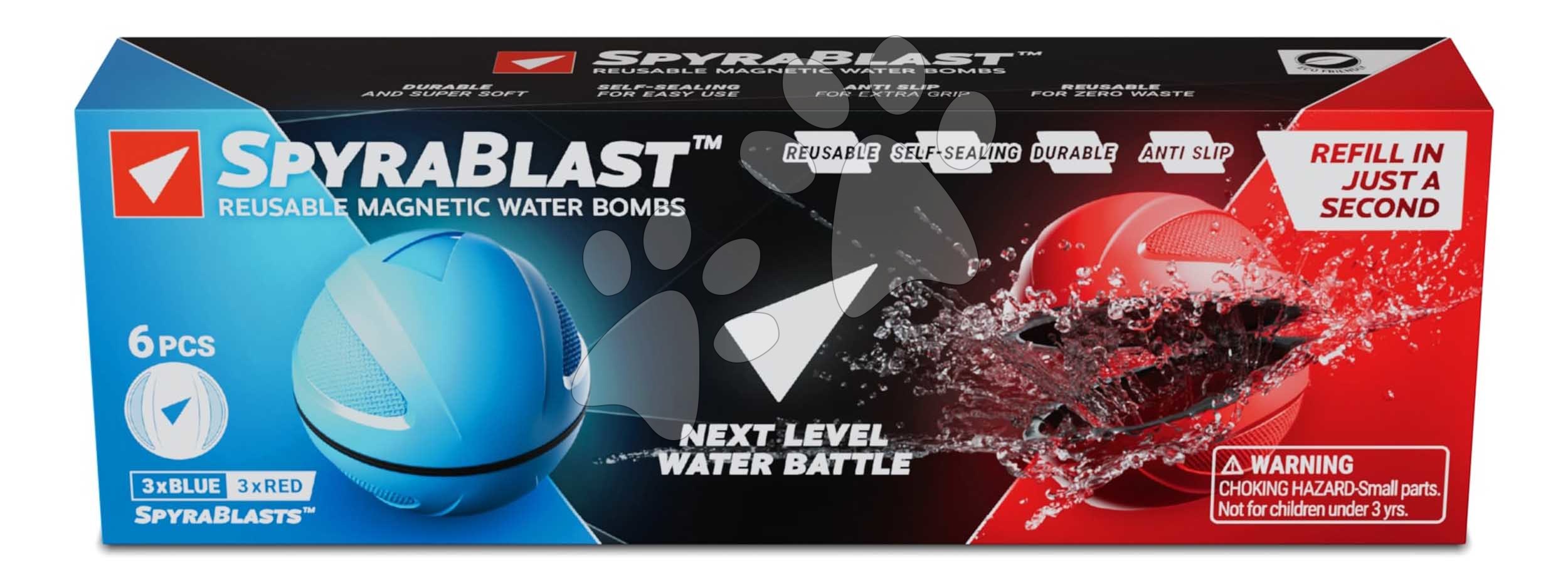 Vodný granát magnetický SpyraBlast Blue&Red Spyra protišmykový s gumeným povrchom znovupoužiteľný sada 6 kusov od 14 rokov SPYRA3
