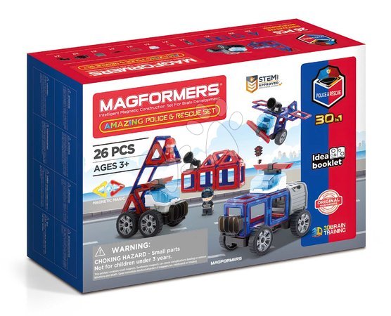 Bausätze Magformers  - Magnetischer Baukasten Polizei und Rettungskräfte Amazing Police & Rescue Set Magformers - 5