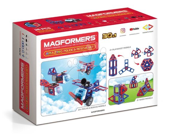 Bausätze Magformers  - Magnetischer Baukasten Polizei und Rettungskräfte Amazing Police & Rescue Set Magformers - 6