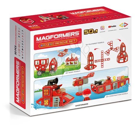 Bausätze Magformers  - Magnet-Bausatz Feuerwehrstation Amazing Rescue Set Magformers - 6