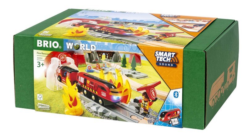 Holzeisenbahnen BRIO - Drevená vláčikodráha s požiarnym vlakom Fire Rescue Set Smart Tech Sound BRIO - 4