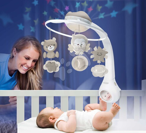 Kolotoče nad postieľku - Hudobný kolotoč nad postieľku 3in1 Projector Musical Mobile Ecru Infantino - 6