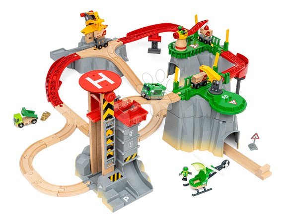 Holzeisenbahnen BRIO - Drevená vláčikodráha s magnetickým žeriavom v horách Cargo Mountain Set BRIO_1