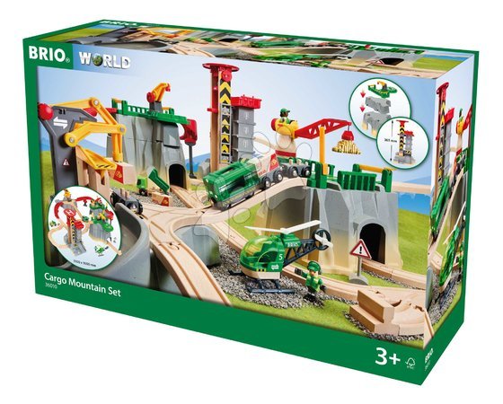 Holzeisenbahnen BRIO - Drevená vláčikodráha s magnetickým žeriavom v horách Cargo Mountain Set BRIO - 3
