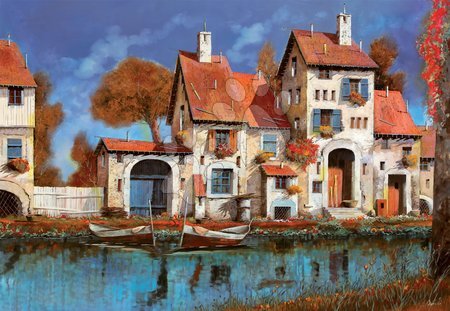 Puzzle 2000 dílků - Puzzle La Cascina Sul Lago, Guido Borelli Educa - 1