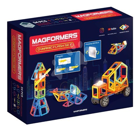 Bausätze Magformers  - Stavebnica magnetická Blikajúce svetlá Dynamic Flash Set Magformers - 5