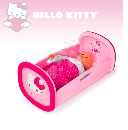 Łóżeczka i kołyski dla lalek - Kołyska dla lalki do 42 cm Hello Kitty Smoby - 2