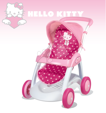 Kolica od 18 mjeseci - SMOBY 510134 Hello Kitty Kočík Chuli pop car športový bodkovaný tmavoružový s výškou rúčky 55 cm od 18 mesiacov - 1