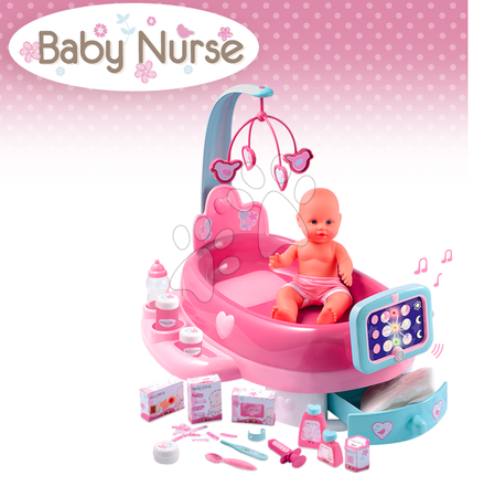Játékbaba kiságyak és bölcsők - Babacenter játékbabának Baby Nurse Smoby - 7