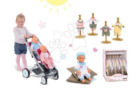 Kočárky pro panenky sety  - Set kočárek pro dvě panenky Maxi Cosi & Quinny Twin Smoby - 12