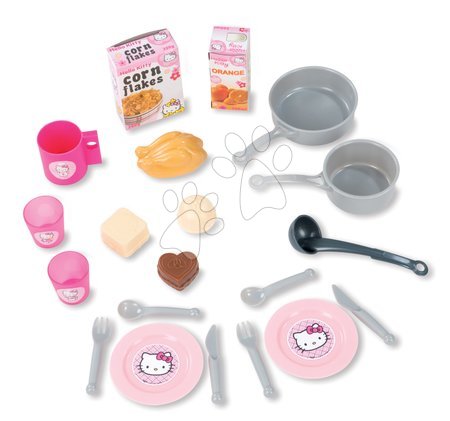 Hello Kitty - Set kuchynka Hello Kitty Cheftronic Smoby so zvukmi, kočík bugina (53,5 cm rúčka) a jedálenská stolička pre bábiku_1