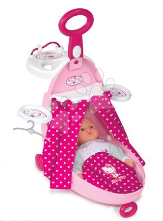 Kućice za lutke setovi - SMOBY 24268 Hello Kitty prebaľovací pult nursery Vajíčko s postieľkou s tmavými bodkami od 18 mesiacov - 3