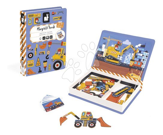 Magnets and magnetic toys - Magnetic book On the Construction Site Magnetibook Janod - 4
