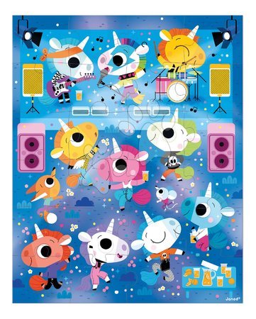 Jigsaw puzzles and games from manufacturer Janod | Page 2 - Puzzle in the suitcase Unicorn at the concert Janod_1
