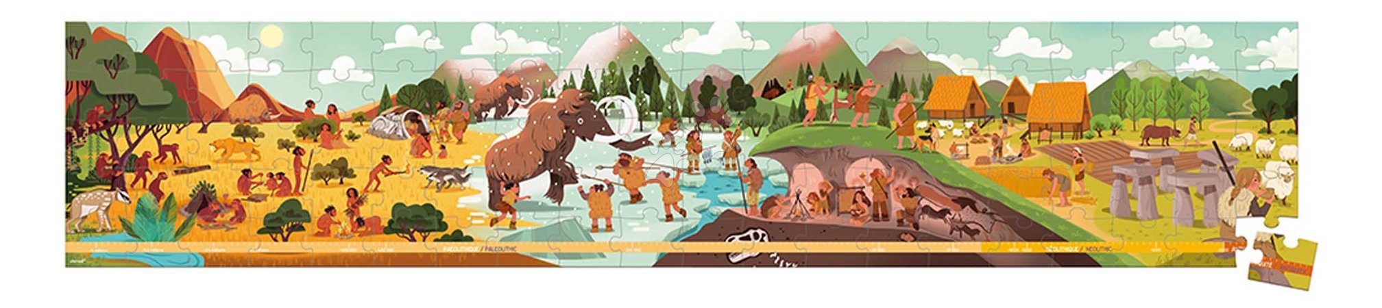 Kids' 100-300 piece puzzles - Puzzle in the suitcase Prehistoric Janod