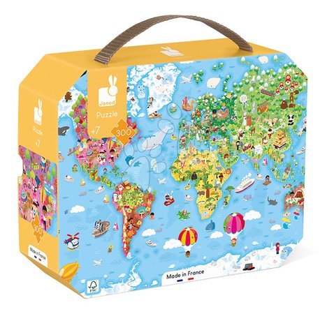 Kids' 100-300 piece puzzles - Puzzle in a suitcase World Map Janod - 3