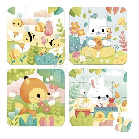 Progressive puzzles for kids - Puzzle in the suitcase Animals Pure Evolutionary Puzzle 4in1 Janod