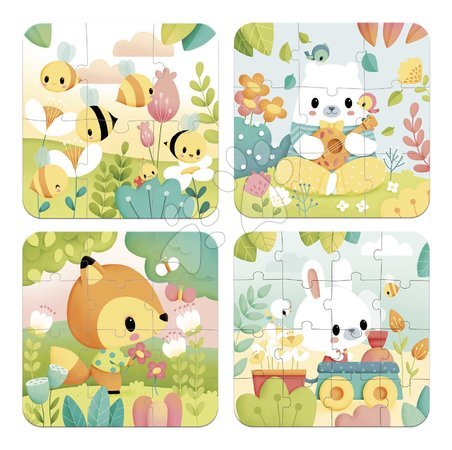 Progressive puzzles for kids - Puzzle in the suitcase Animals Pure Evolutionary Puzzle 4in1 Janod_1