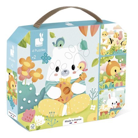 Progressive puzzles for kids - Puzzle in the suitcase Animals Pure Evolutionary Puzzle 4in1 Janod - 3