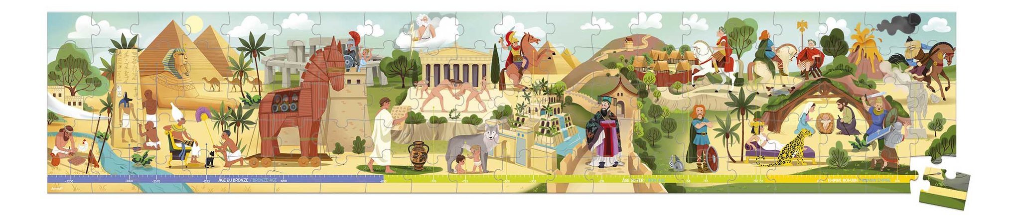 Kids' 100-300 piece puzzles - Puzzle in the suitcase Antiques and Mythology Janod