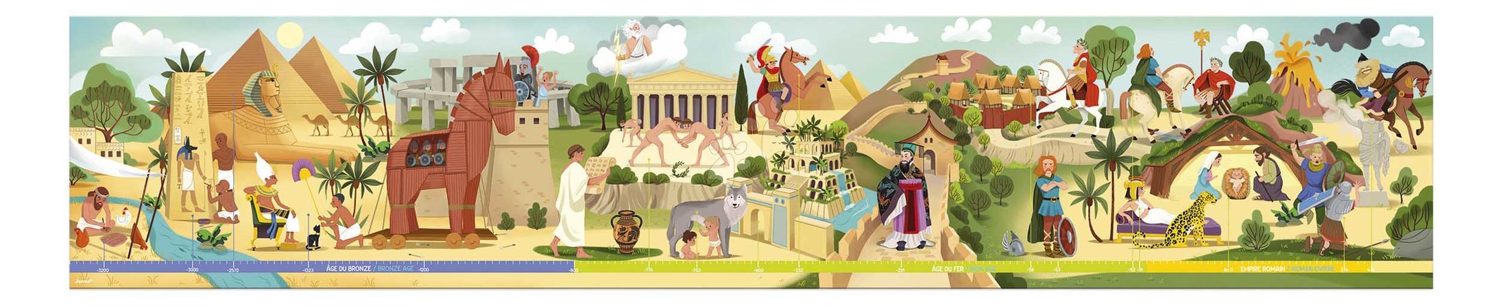 Kids' 100-300 piece puzzles - Puzzle in the suitcase Antiques and Mythology Janod_1